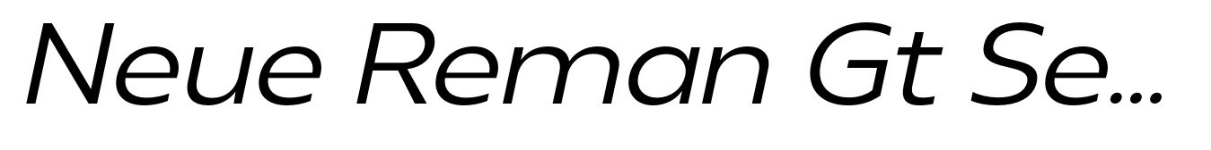Neue Reman Gt Semi Expanded Italic